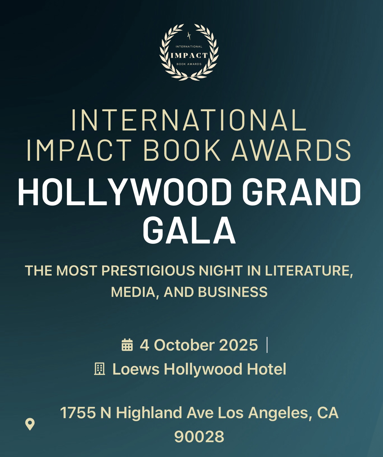 International Impact Book Awards Gala Hollywood 2025 International Impact Book Awards Gala Hollywood 2025