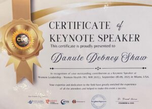 Danute Debney Shaw Speaker Certificate